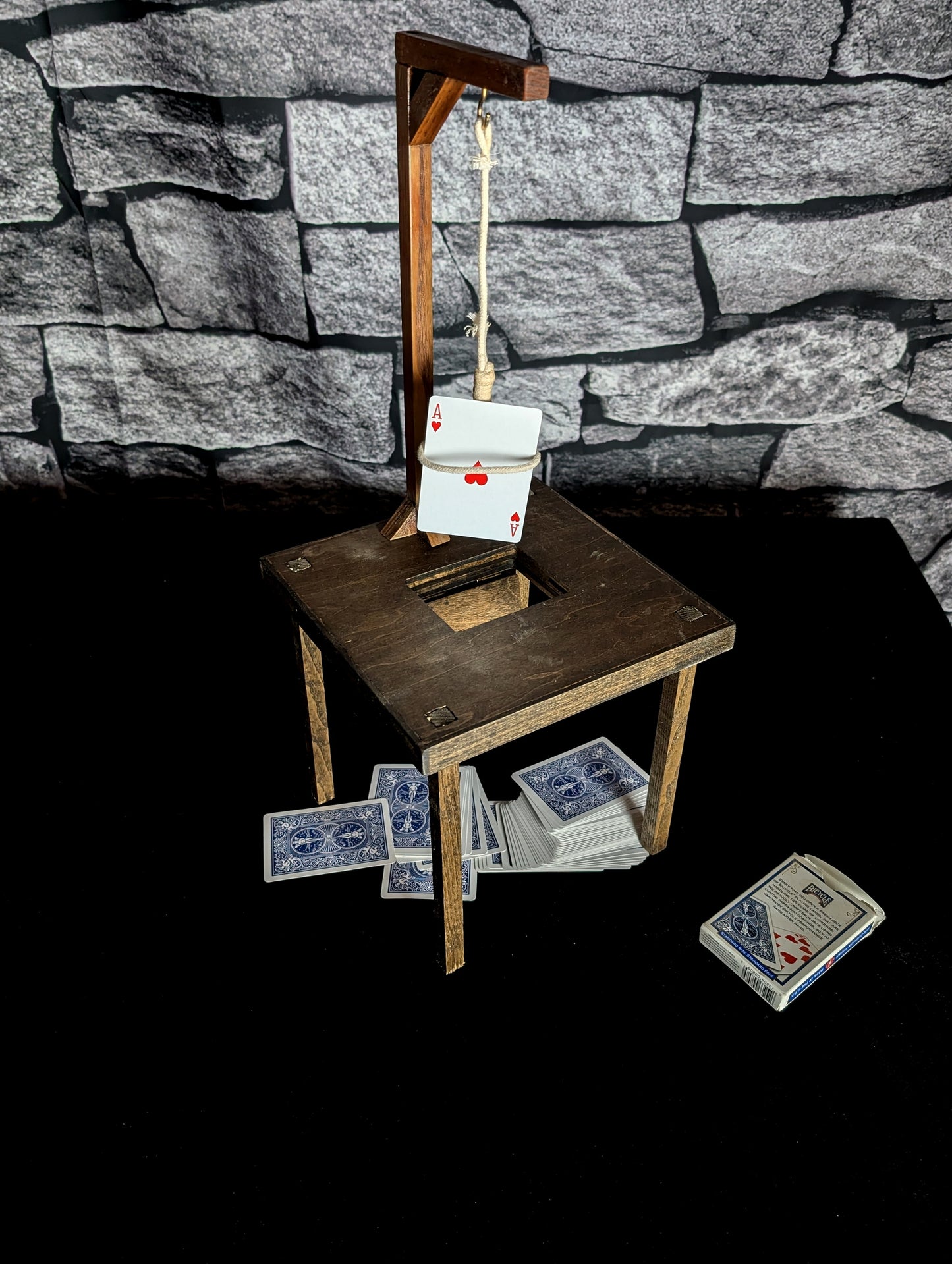 Magician's Card Gallows- lasso your chosen card!  This is the remotely-controlled version.